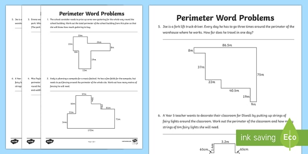 perimeter of a house worksheet