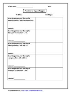 perimeter of a polygon worksheet