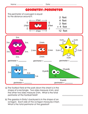 perimeter of a polygon worksheet