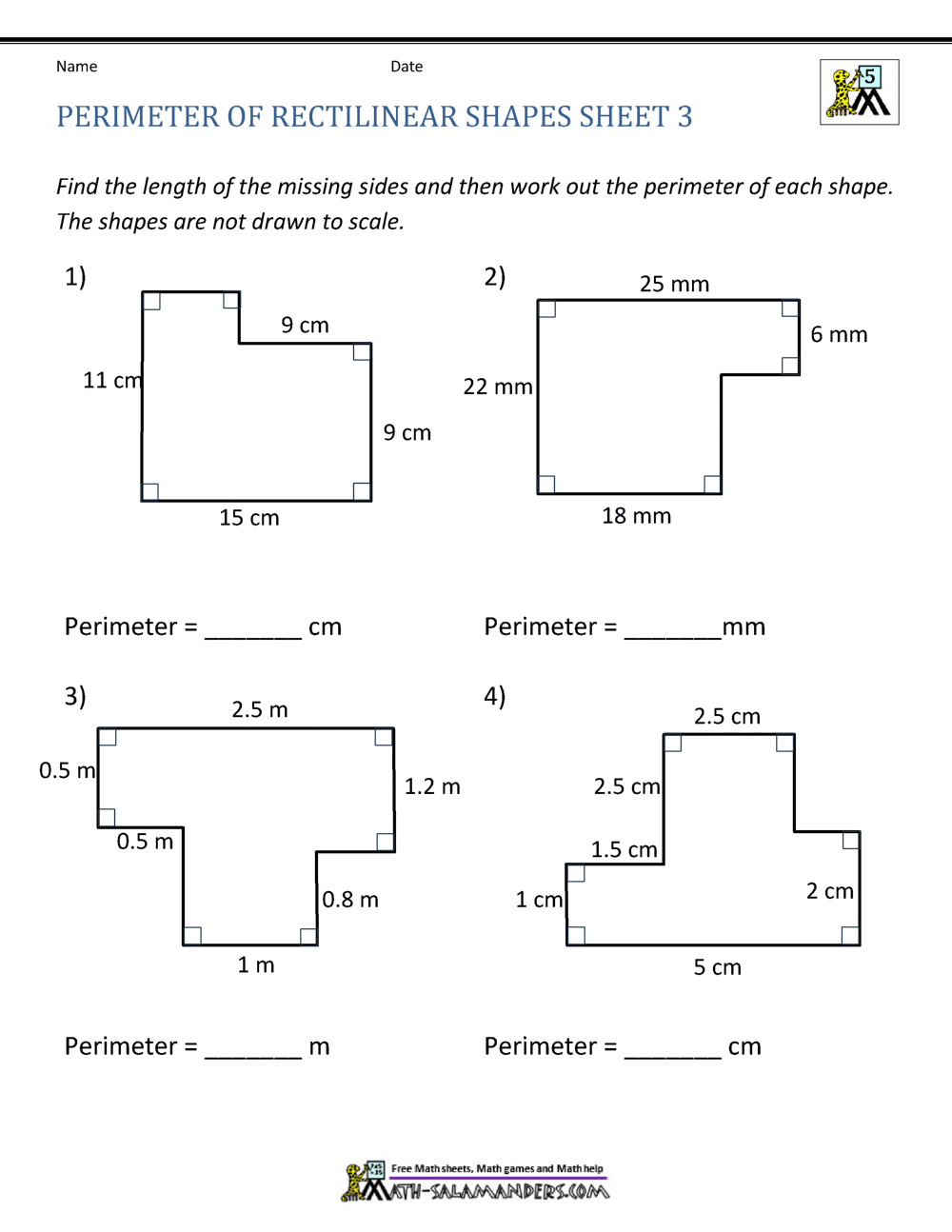 perimeter of composite figures worksheet