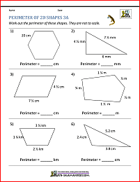 perimeter of irregular shapes worksheet