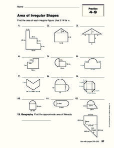 perimeter of irregular shapes worksheet