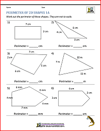Perimeter of Different Shapes Worksheet