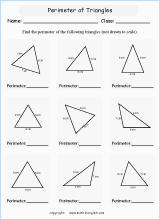 Worksheets with areas and perimeters of polygons and shapes, made ...