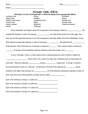 18 Printable periodic table of elements list Forms and Templates ...