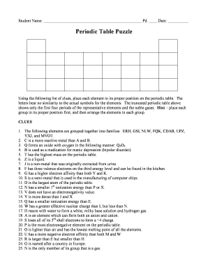 periodic table fun worksheet