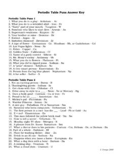 periodic table puns worksheet answers