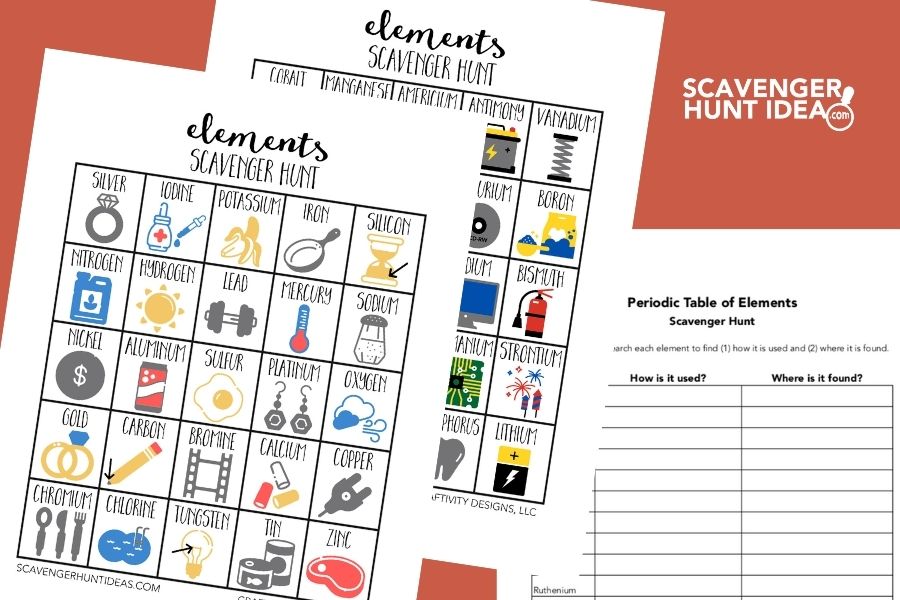 periodic table scavenger hunt worksheet