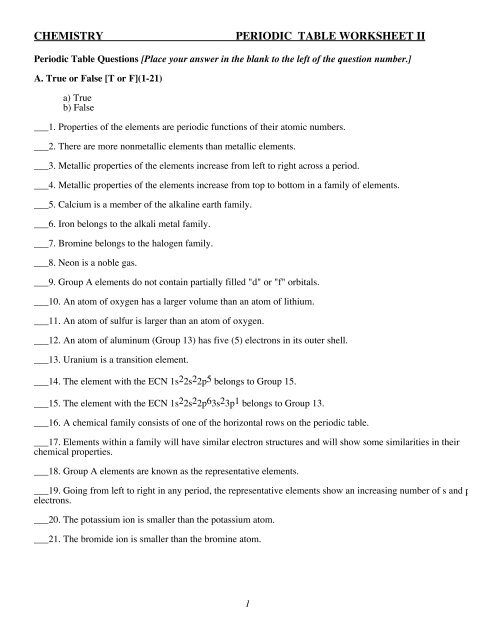 Analysis Of Element Symbols On The Periodic Table Worksheet, 55% OFF