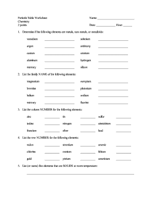 periodic table worksheet pdf