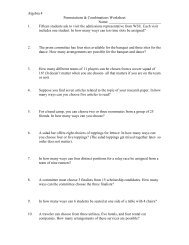PERMUTATIONS AND COMBINATIONS WORKSHEET CTQR 150 1 ...