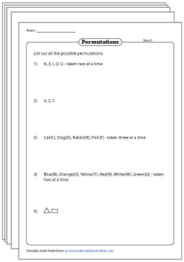 permutations and combinations worksheet with answers