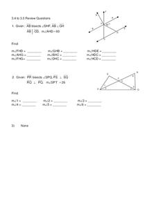 Angle Bisectors Worksheet for 10th Grade | Lesson Planet