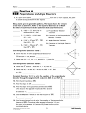 perpendicular and angle bisectors worksheet answers