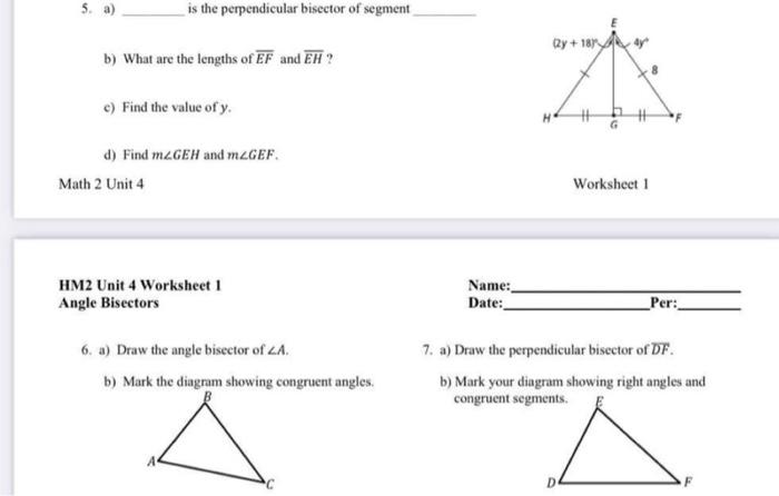 perpendicular bisector worksheet with answers