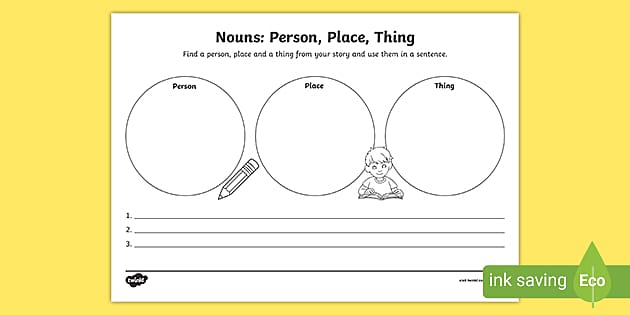 person place or thing worksheet