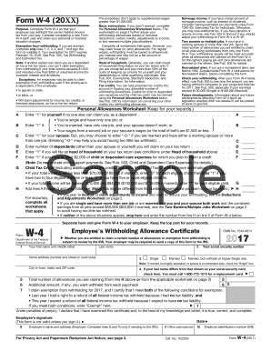 Fillable Online Personal Allowances Worksheet Sample Fax Email ...