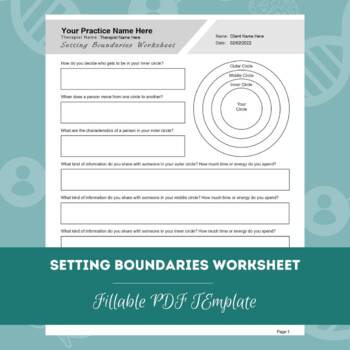 Setting Boundaries Worksheets | Editable / Fillable / Printable PDF
