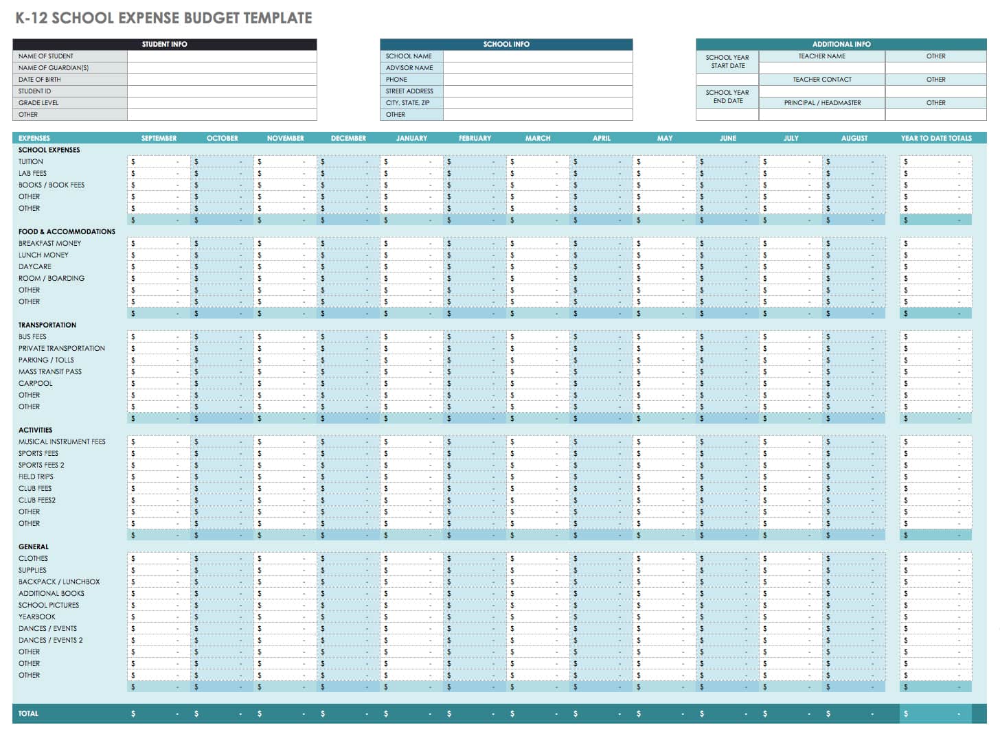 Free Monthly Budget Templates | Smartsheet