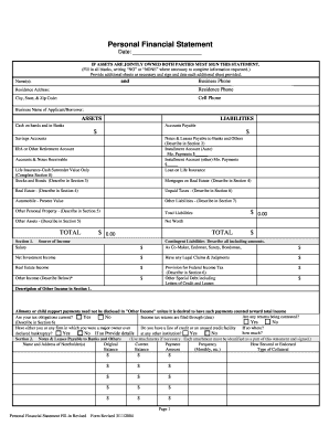 Personal Financial Statement - Fill Online, Printable, Fillable, Blank ...
