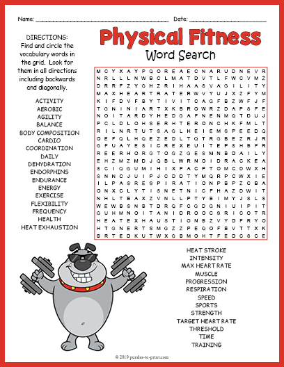 personal fitness worksheet