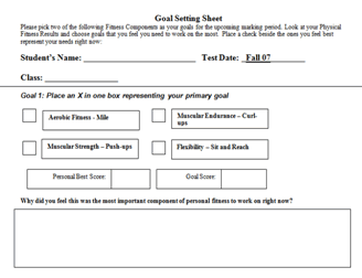 personal fitness worksheet