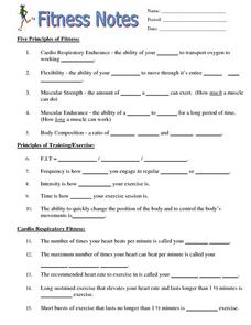 personal fitness worksheet