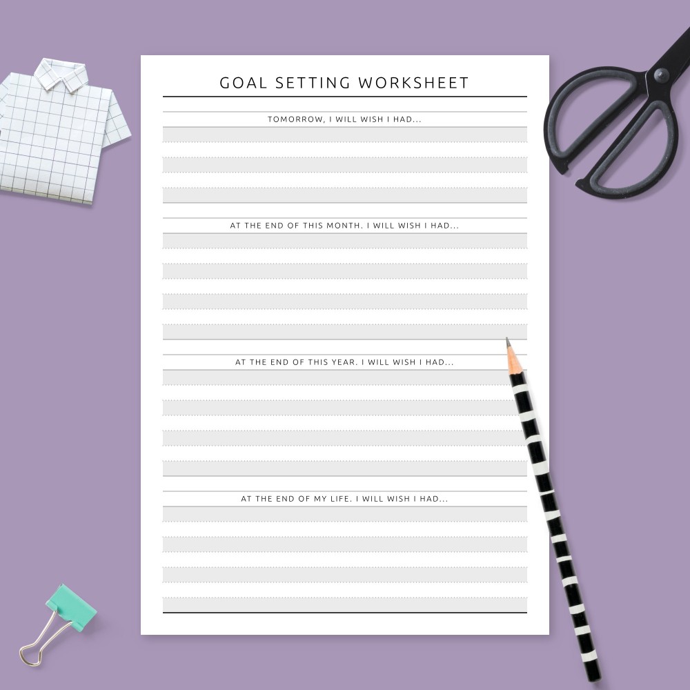 personal goal worksheet