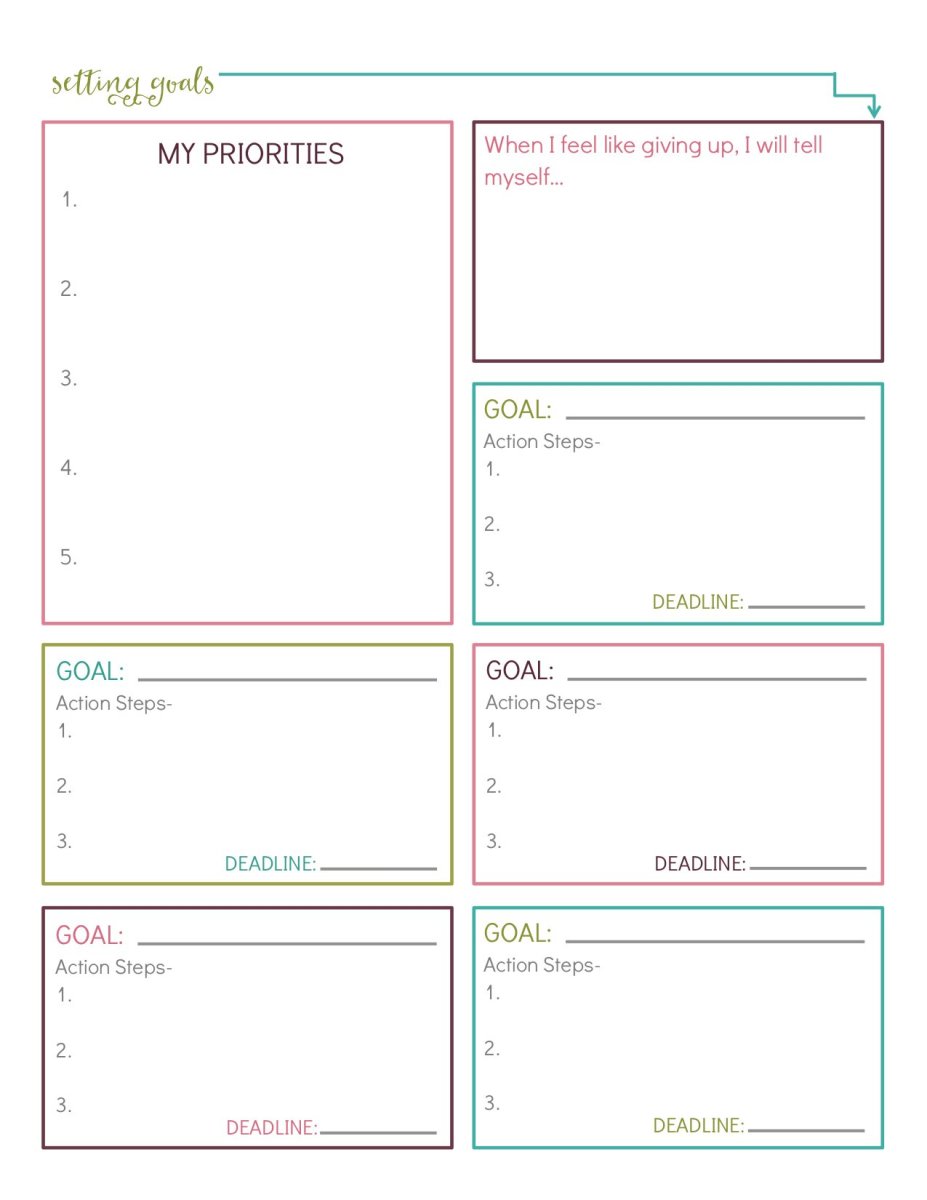 personal goals worksheet