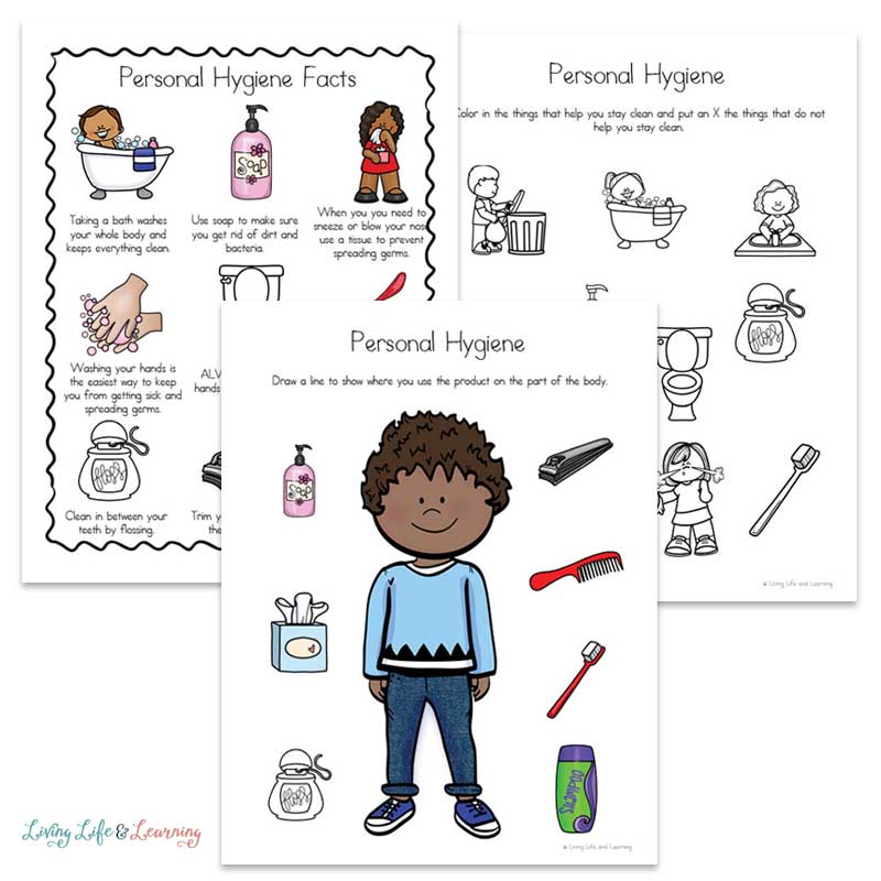 Personal Hygiene Worksheets for Kids