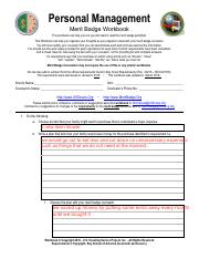 personal management merit badge
