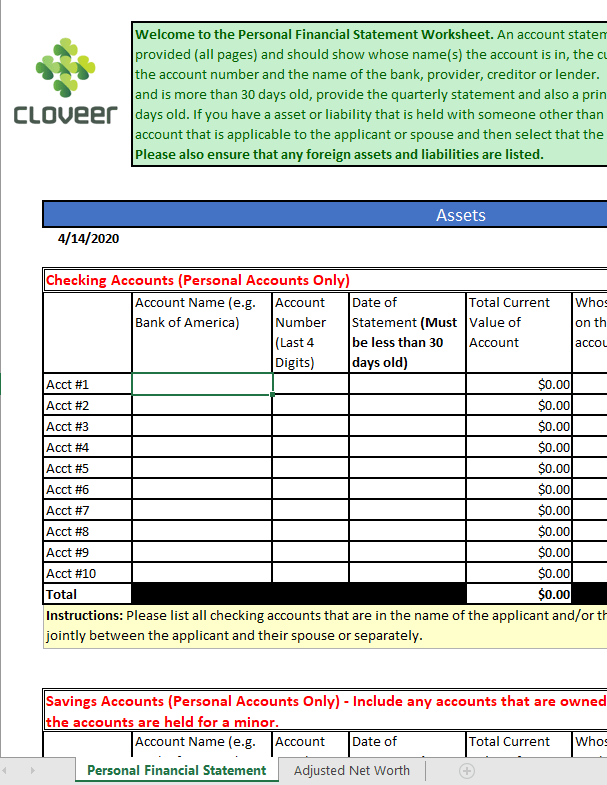 Net Worth Worksheet Etsy Worksheets Library