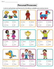 personal pronoun worksheet pdf