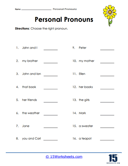 personal pronouns
