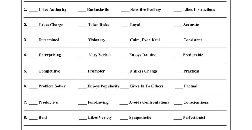 Personality Test Record, Personality Test Tracker  