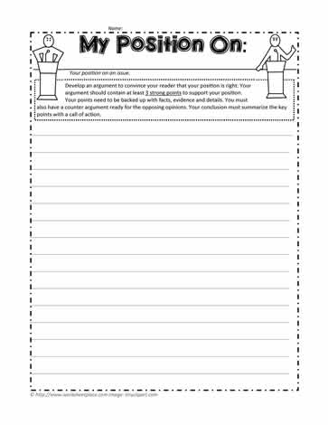 persuasive essay worksheet