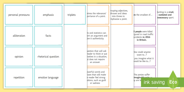 Persuasive Devices Matching Cards (teacher made) - Twinkl