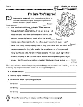 Persuasive Writing Worksheets &  Activities | Scholastic