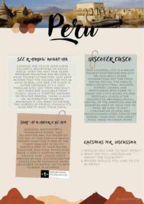 19 Peru English ESL worksheets pdf &  doc