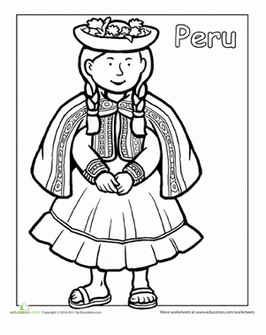 Multicultural Coloring: Peru | Worksheet 