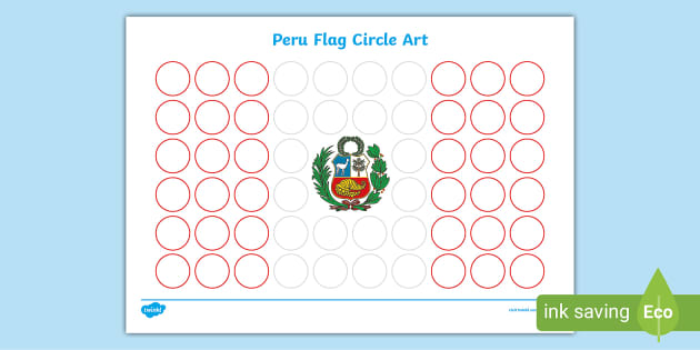 FREE! - Peru Flag Circle Art Worksheet (teacher made)