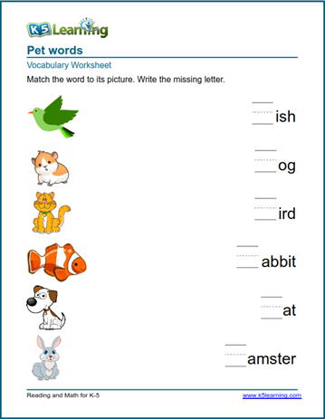 pets worksheet
