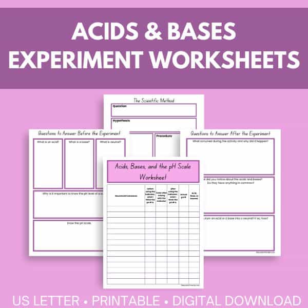Acid and Base Experiment Worksheets - Education Possible