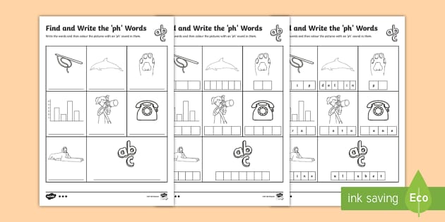 ph Phonics Words Resource | Differentiated Worksheets