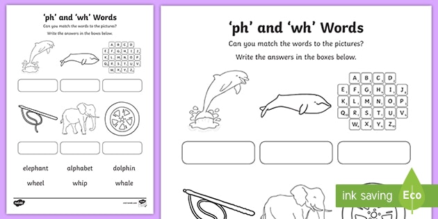 wh and ph Sounds Matching Activity (teacher made)