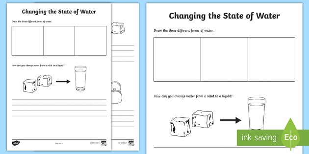Changing Water Worksheet / Worksheet (teacher made) 