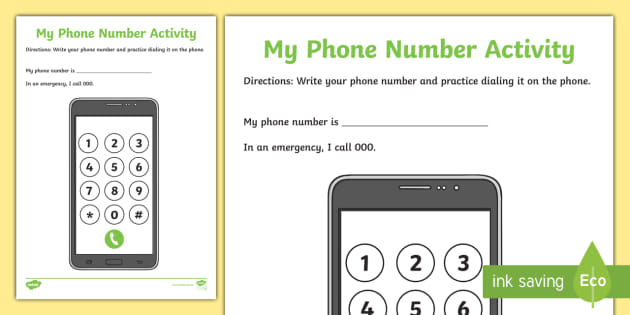 Phone Number Worksheet (teacher made) - Twinkl