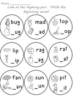 Rhyming Words Activity Game &  Worksheets | Rhyming words ...