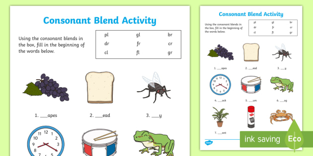 Consonant Blend Activity - ELA Resources - Twinkl - USA