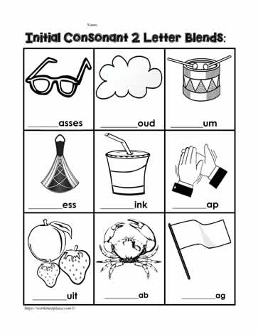 Consonant Blends Worksheets